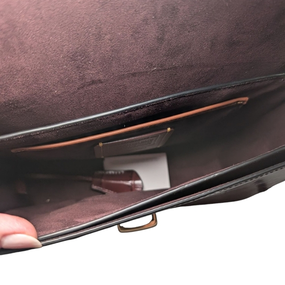 Coach Burgundy Croc-Embossed Leather Bag - Picture 3 of 12